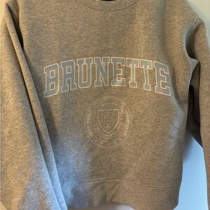 Brunette The Label Gray Crew Neck Sweater